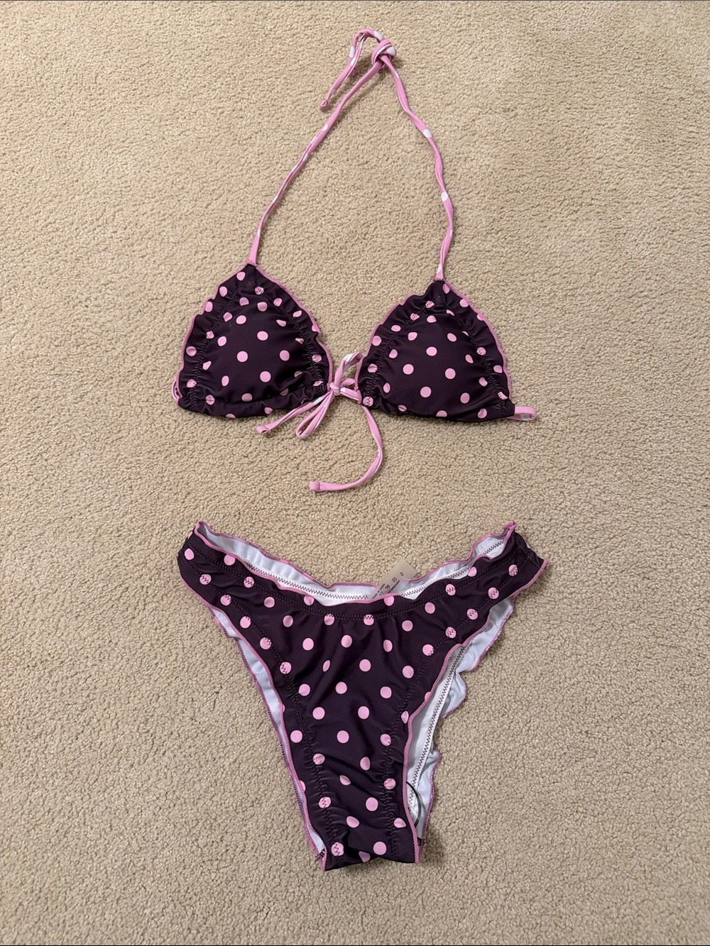 NWT! SHEIN polka dot ruffle bikini set